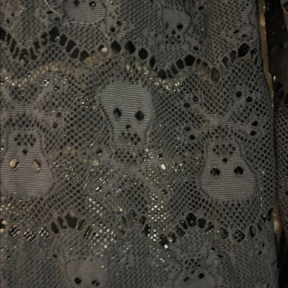 Letarte Skull Lace Swim Coverup Pants in Black SZ M EUC - Picture 5 of 5